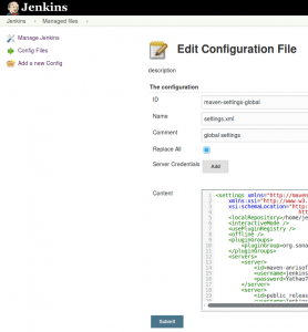 Jenkins, maven-settings-global